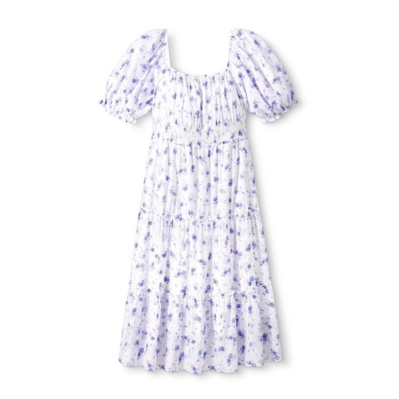 LoveShackFancy X Target Gemma White Purple Floral Dress - Picture 7 of 10